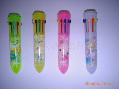【供應(yīng)掛繩多色筆 十色筆 兩色筆 廣告贈(zèng)品筆】?jī)r(jià)格,廠家,圖片,圓珠筆、原子筆,桐廬萊雅文教用品-
